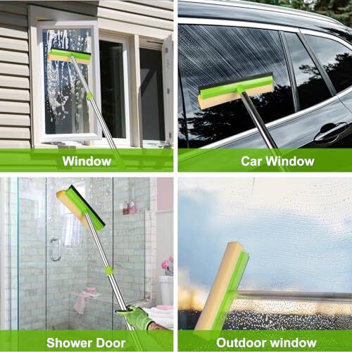 Window Squeegee, Squeegee for Window Cleaning, 2 in 1 Squeegee 1 * Sponge Head