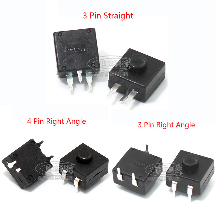 DC 30V 1A Double Row Latching On Off Mini Flashlight Torch Push Button Switch