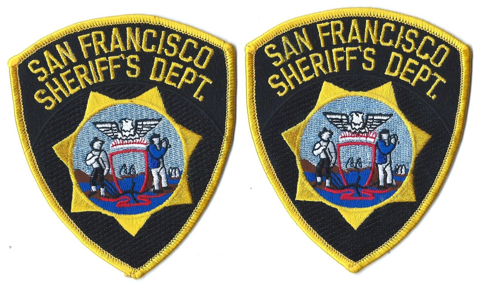 Set of 2 San Francisco California Sheriff's Department Patches