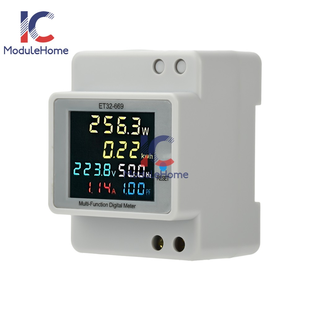 Multifunctional Digital Power Energy Monitor DIN-Rail Electricity Energy Meter