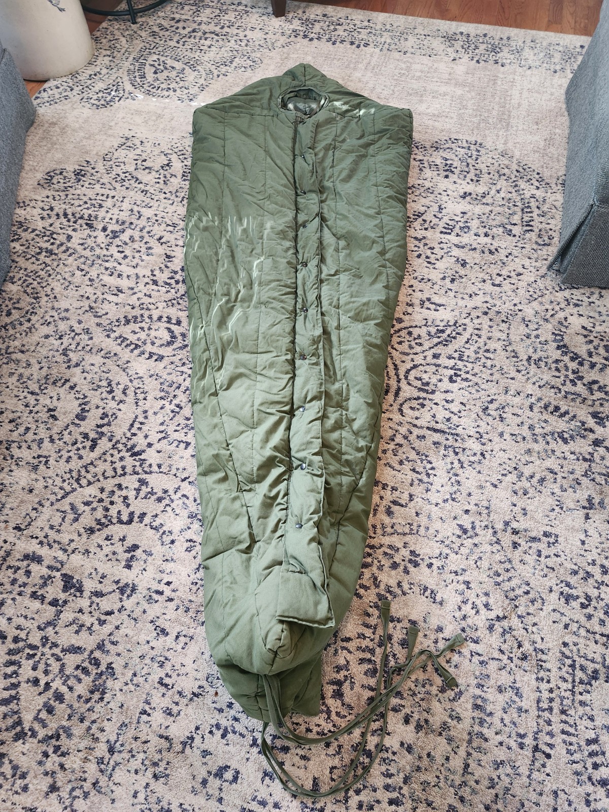 Exc~Vtg 1991~US Military~Marines~Sleeping Bag~Intermediate Cold W/Hood~Mummy Bag