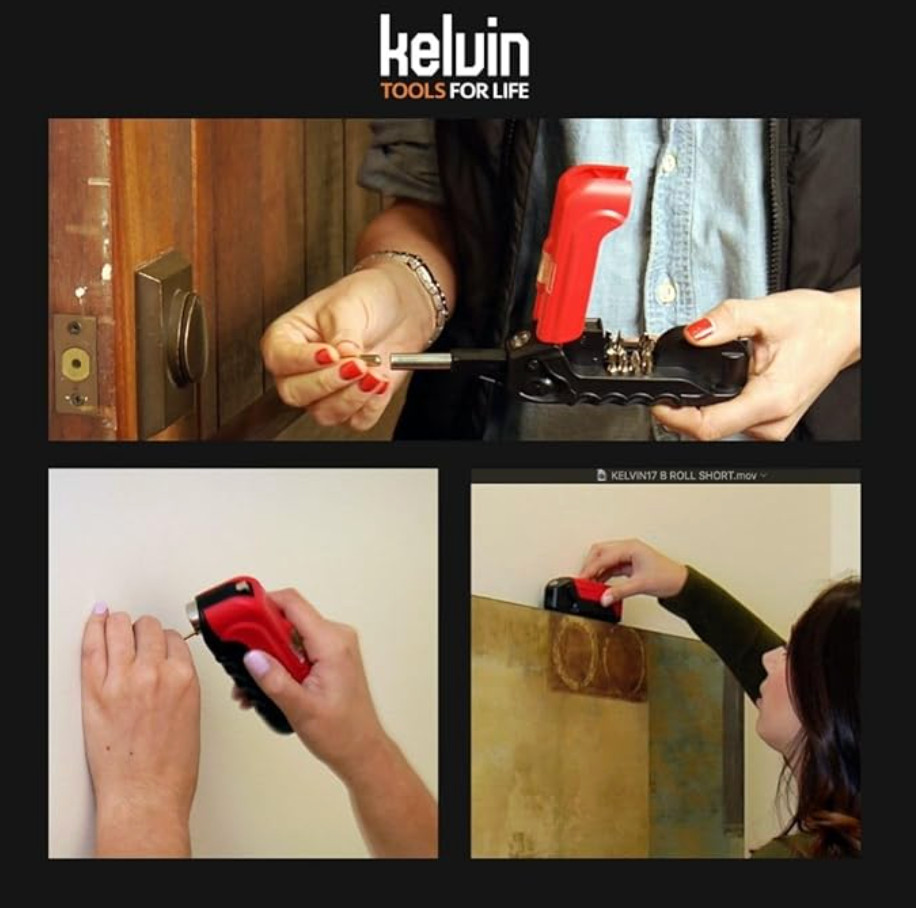 Kelvin Tools Kelvin 17 - The Everyday Multi-Tool with Flashlight, Red/Black