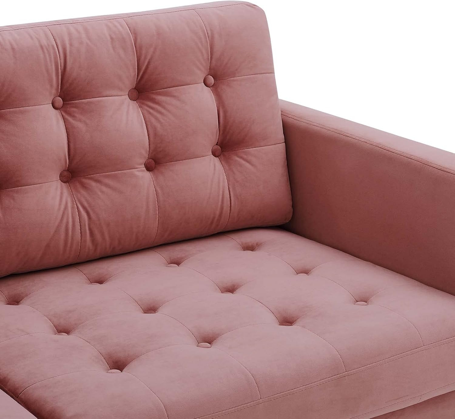 EEI-4444-DUS Exalt Tufted Performance Velvet Sofa, Dusty Rose