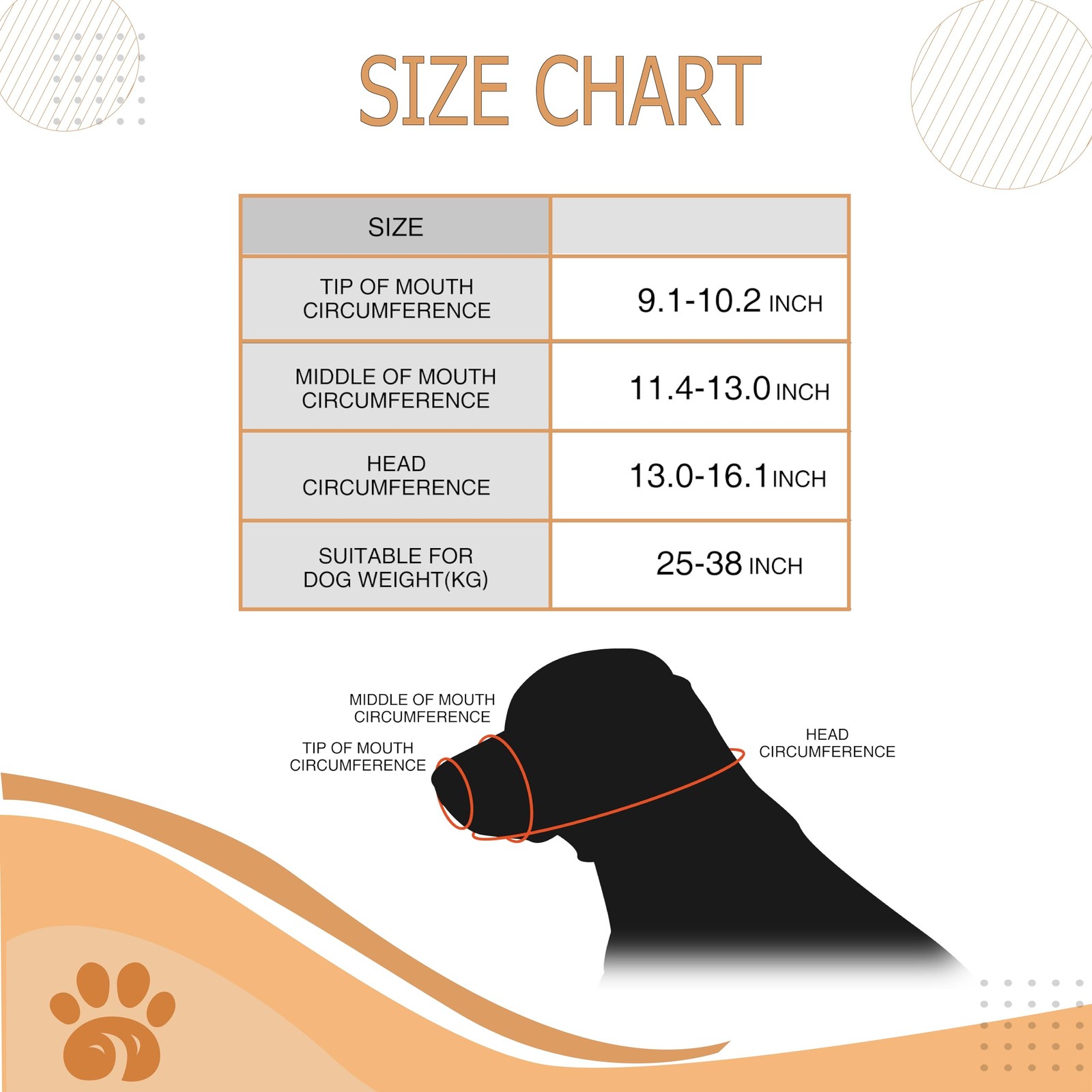 Wagably Brown Leather Muzzle for Dogs - Secure Basket - Large,
