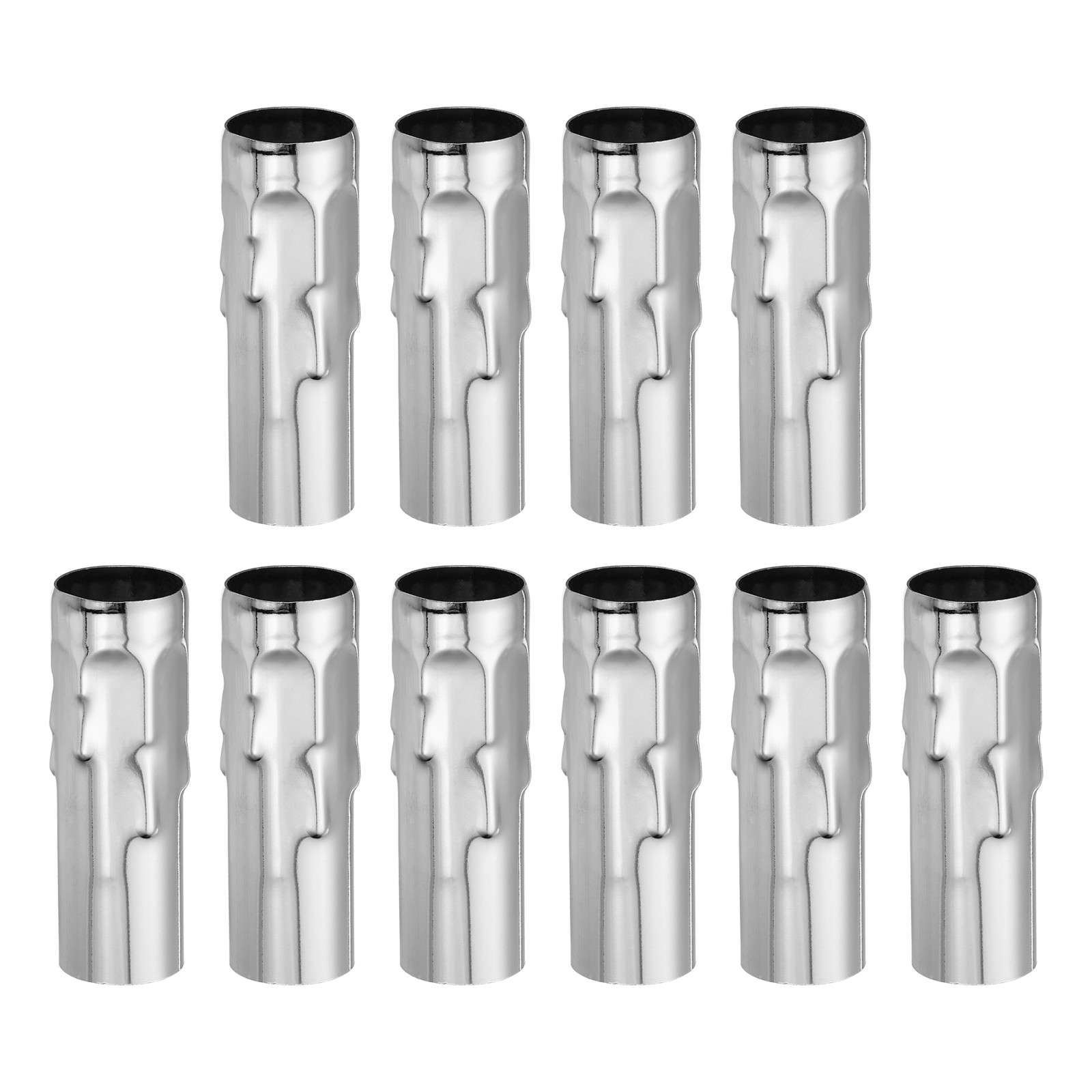 Candle Socket Covers, 3.9 Inch Candelabra Base Holder, Silver Tone 10 Pcs