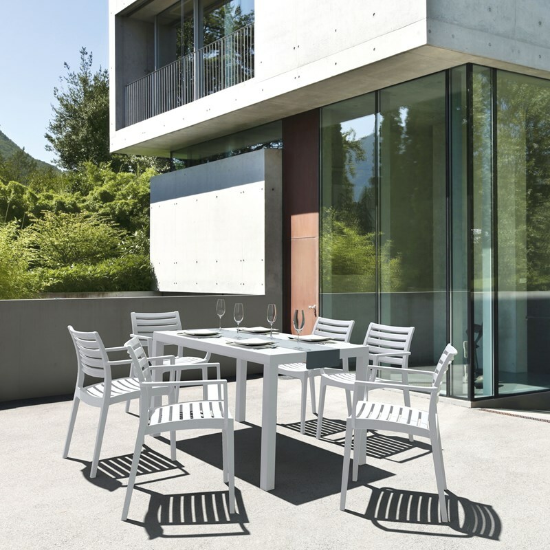 Compamia Ares 55" Resin Patio Dining Table in White