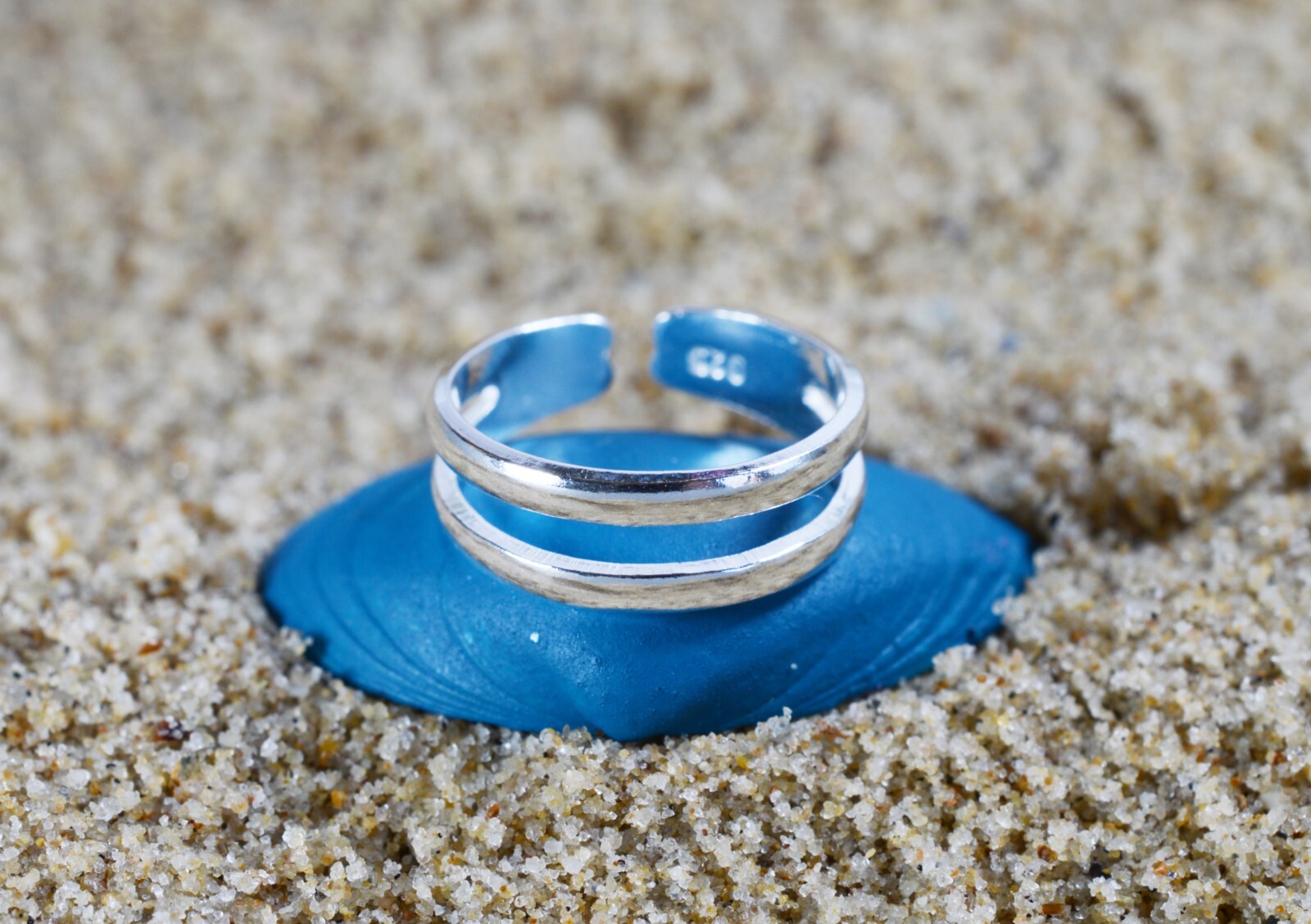 Sterling  Silver  925  Adjustable  Twin  Band  Toe  Ring  !!        New !!