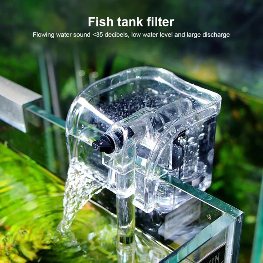 Aquarium Waterfall Filter Pump Fish Tank Hang External Oxygen Pump Water Filter