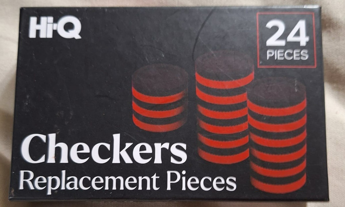 Hi-Q Checkers Replacement Pieces Red Black 24 pieces, NIB