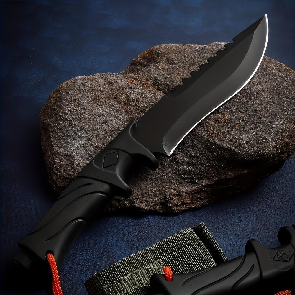 Outdoor Fixed Blade Survival Knife – Full Tang, Stonewashed, With Sheath