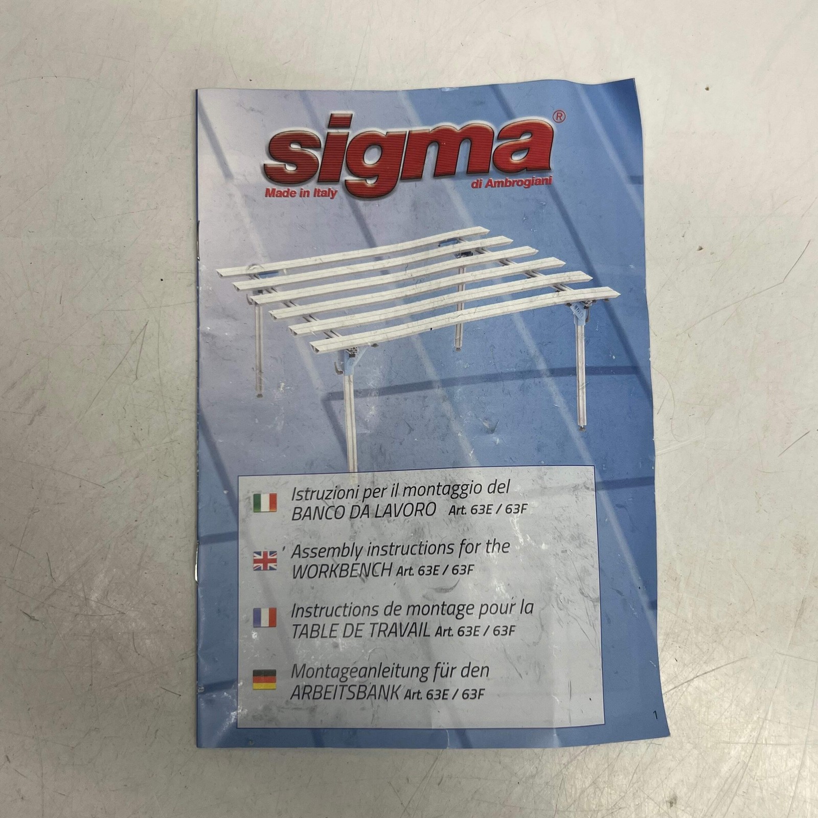 SIGMA 63F Large Format Tile Work Table Sz 60" x 70" (New Other, Distressed Box)