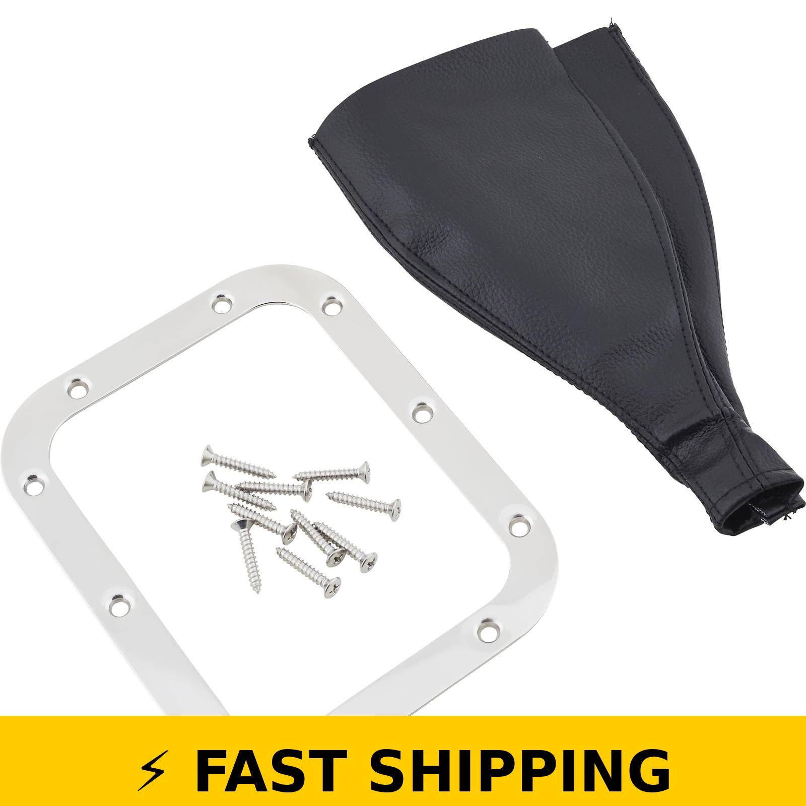 Speedway Motors Vinyl Shifter Boot - Stainless Steel Base - 6.75 x 5.25