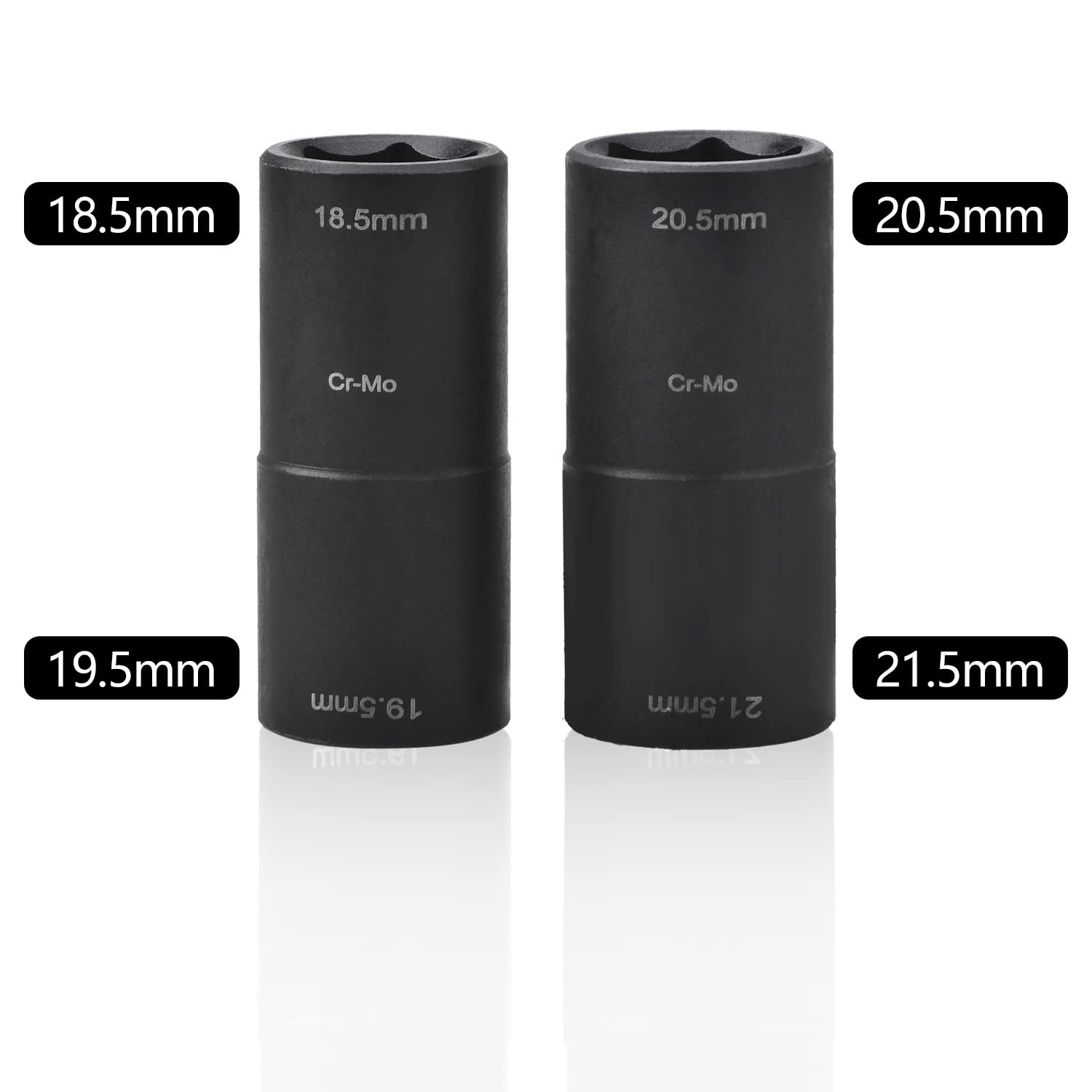 Lug Nut Socket Set, 1/2 inch Drive Non-Marring Impact Flip Socket Set Metric ...