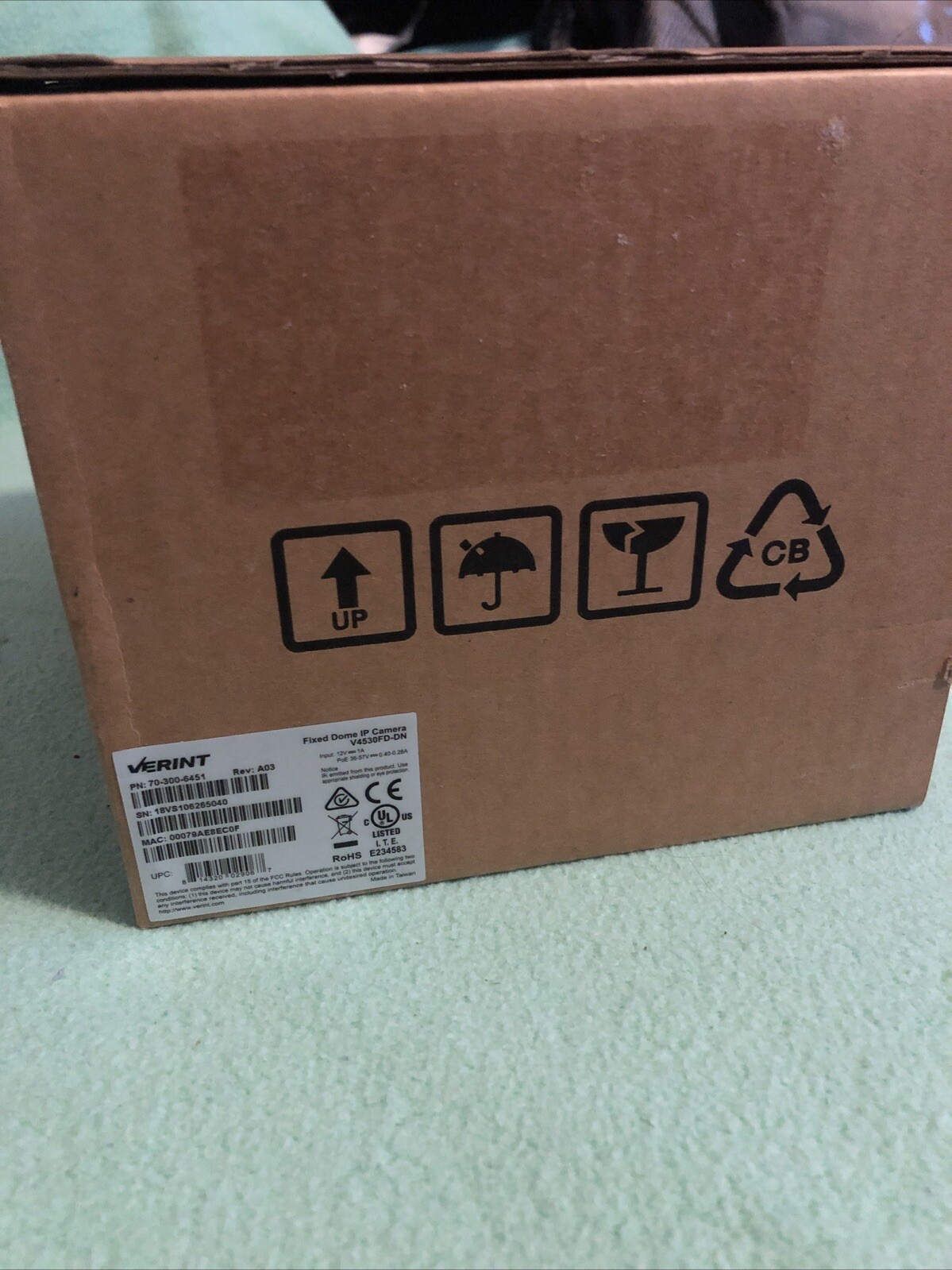 NEW Verint V4530FD-DN Indoor Dome Camera NIB