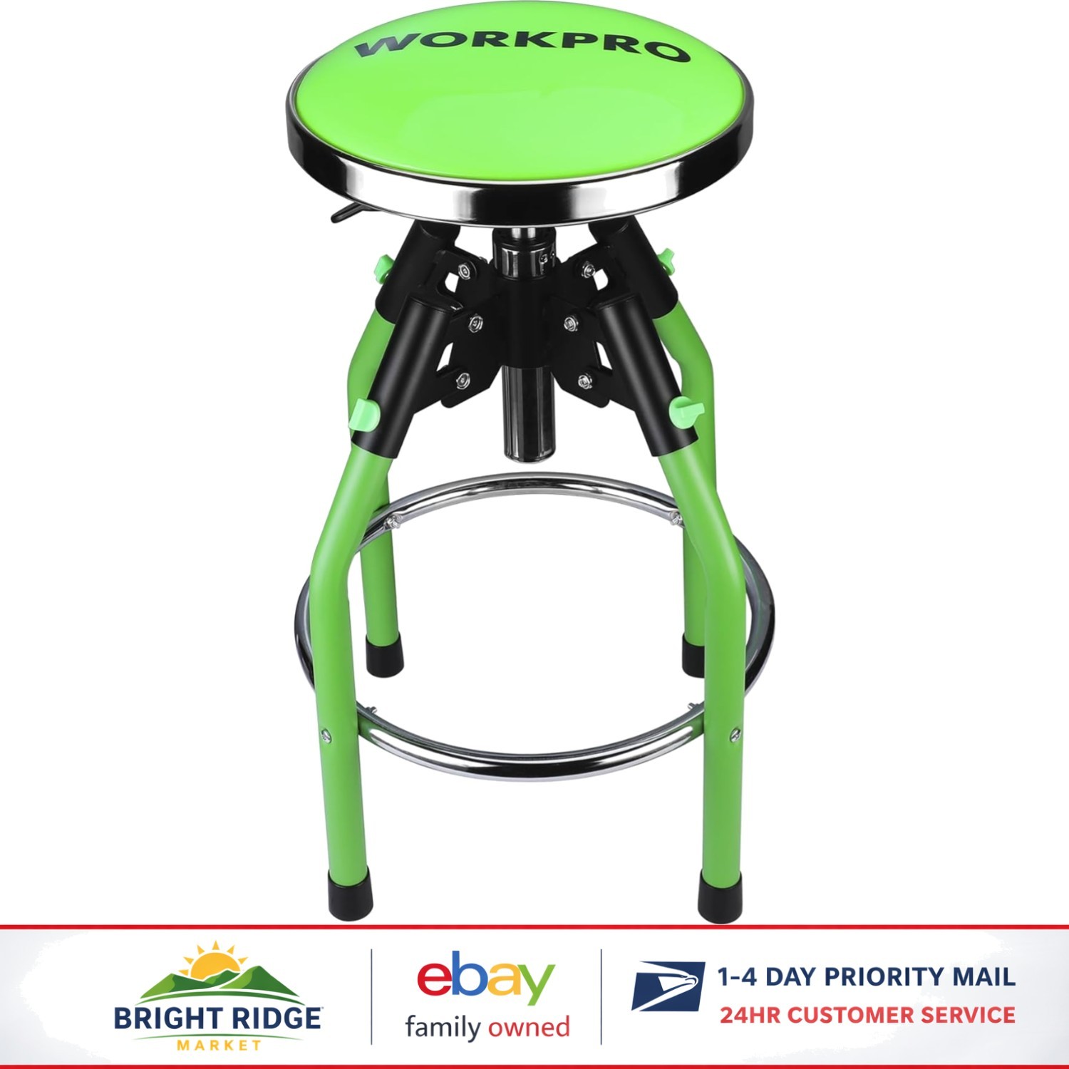 Steel Frame Hydraulic Stool for Workshop with Maximum Weight Capacity of 330 lbs