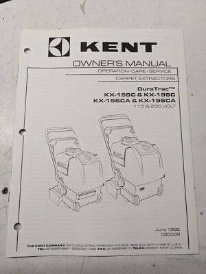 KENT OWNERS OPERATION MAINTENANCE MANUAL PARTS LIST BOOK DURATRAC KX 15 19 SCA