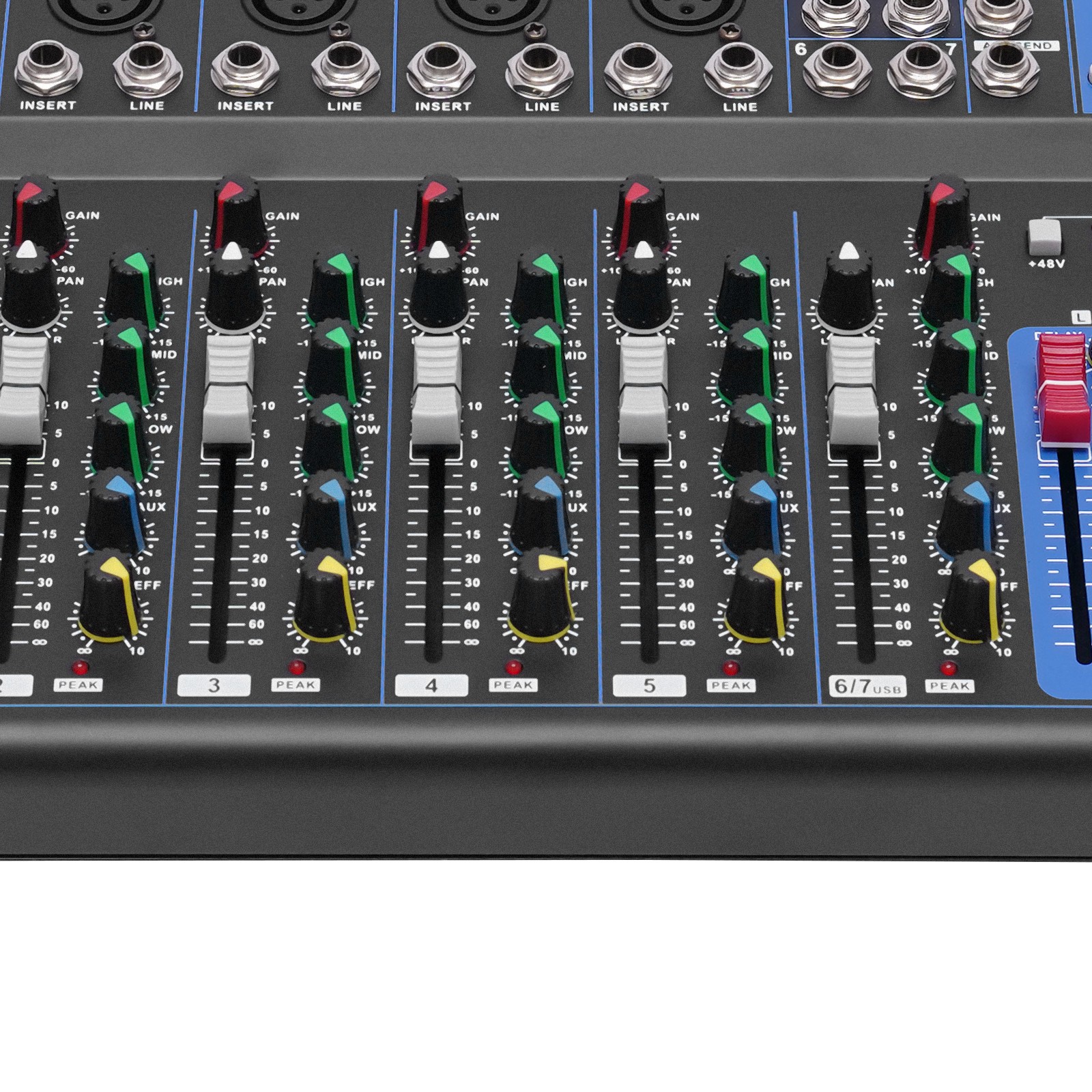 Bluetooth 7 Ch. Studio/DJ Controller Audio Mixer Console 7 Channel Mixer USB New