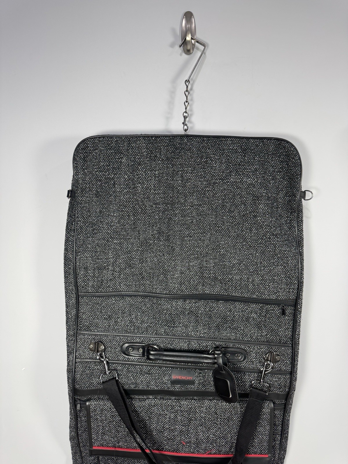 Givenchy Lugguage Weekend Garment Wardrobe Bag Charcoal Grey Tweed - EUC!