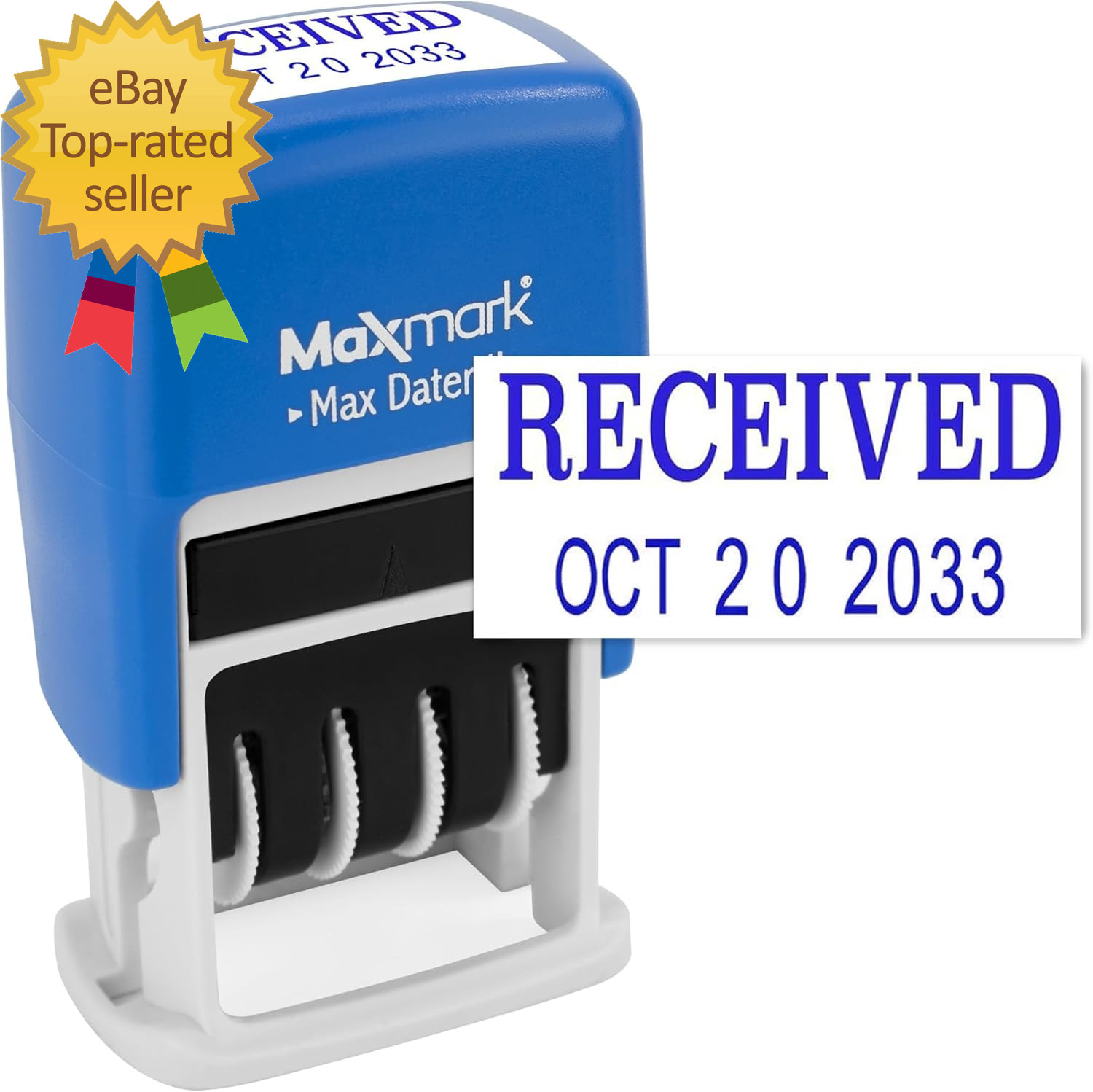 Self-Inking Rubber Date Office Stamp with Received Phrase & Date