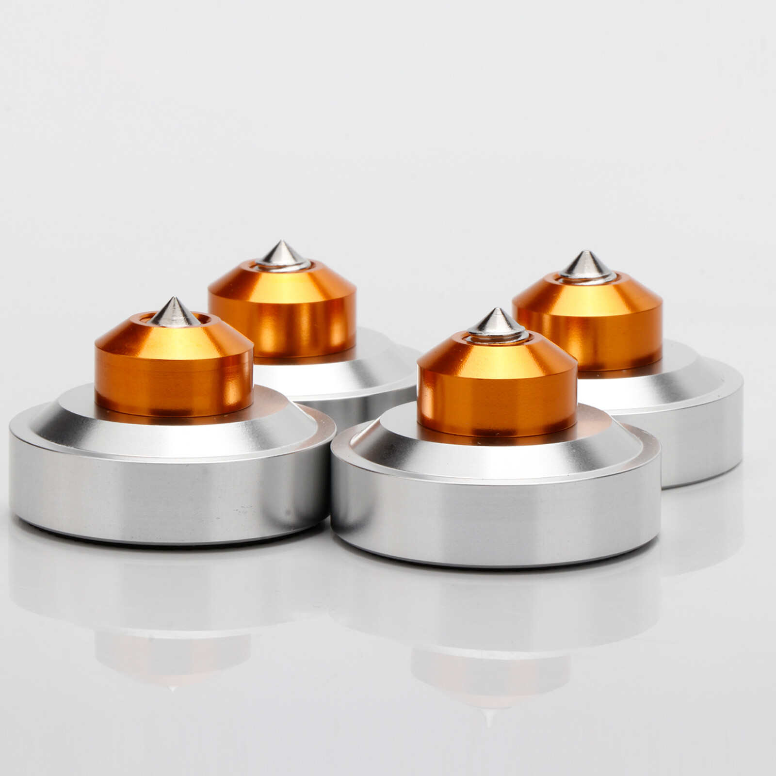 4 Pcs Audiophile Equipment Isolation Pads 44mm Base Hi-end Gold Plated Brass Tip