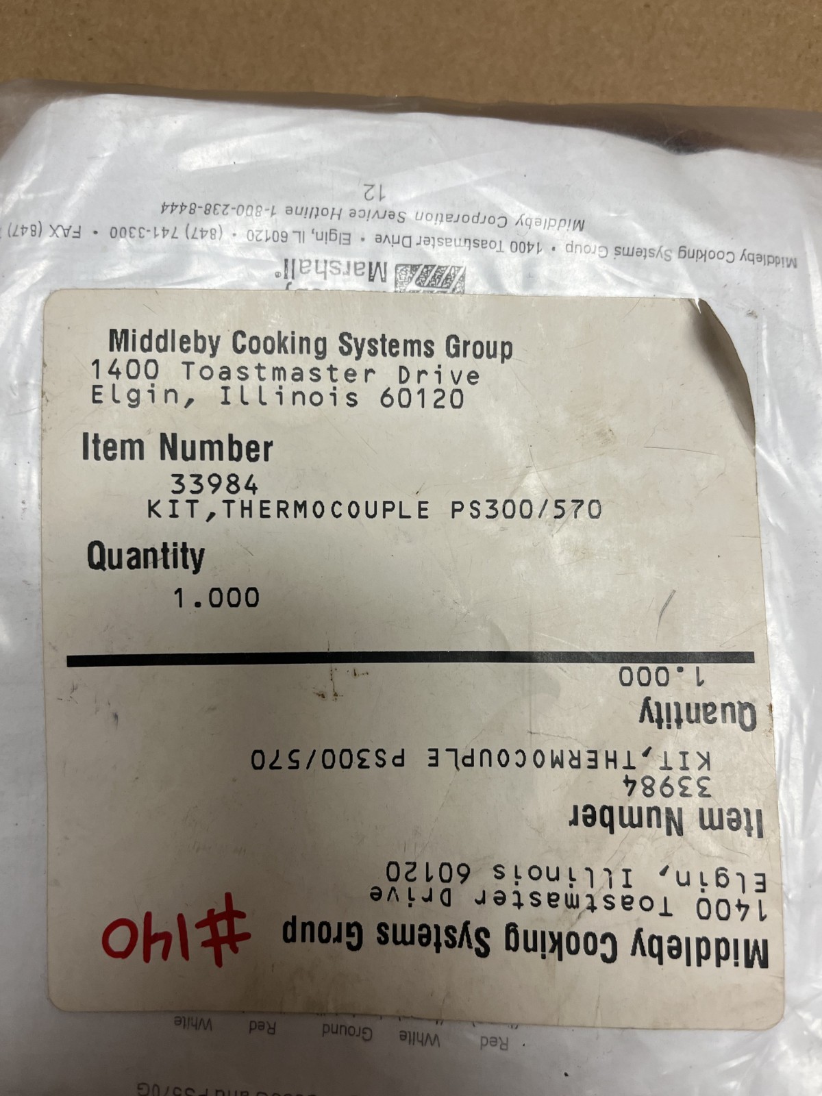 Middleby 33984 Thermocouple Kit , PS300/570