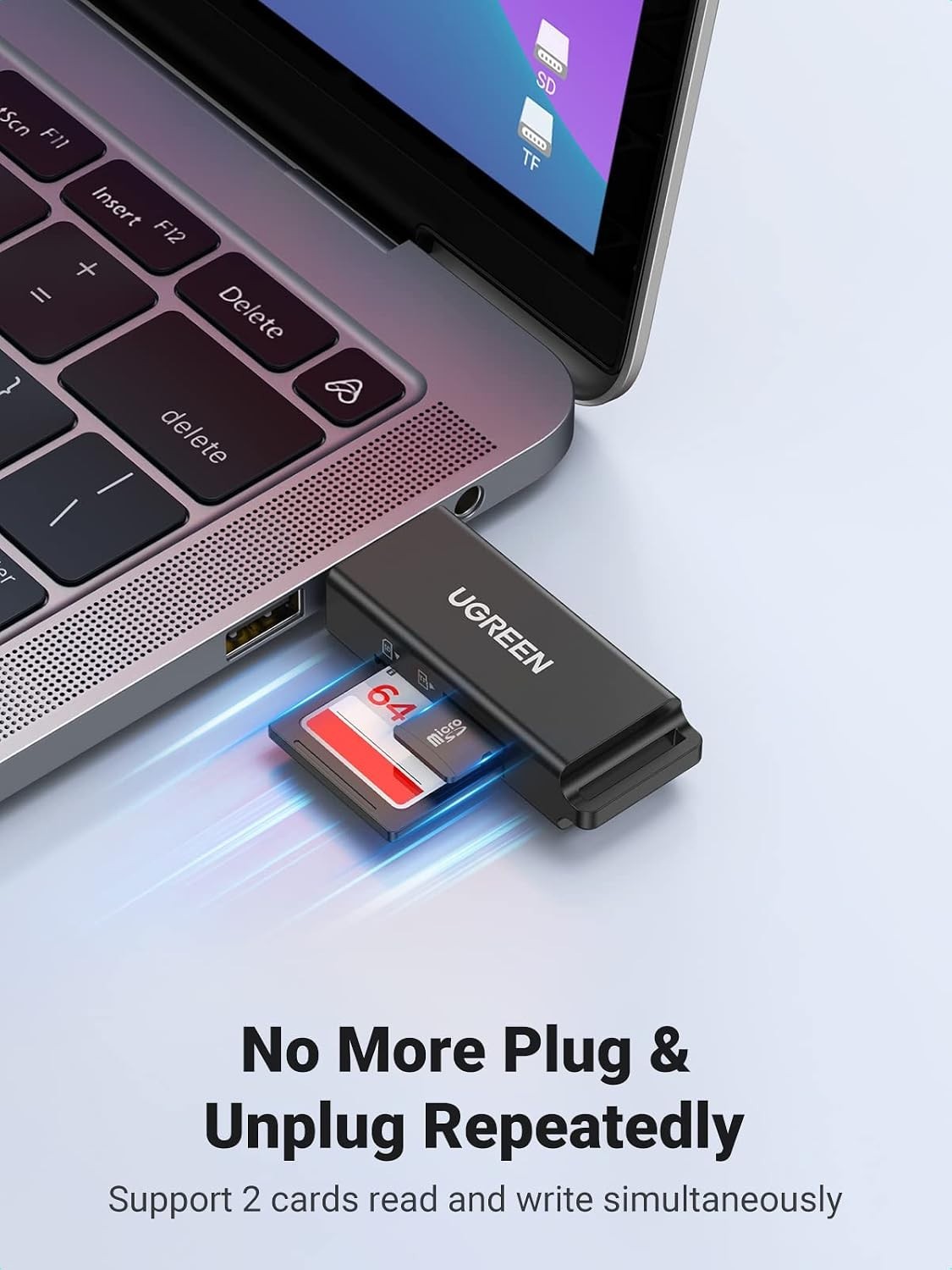 SD Card Reader USB 3.0 Dual Slot Adapter for TF SD Micro SD SDXC SDHC