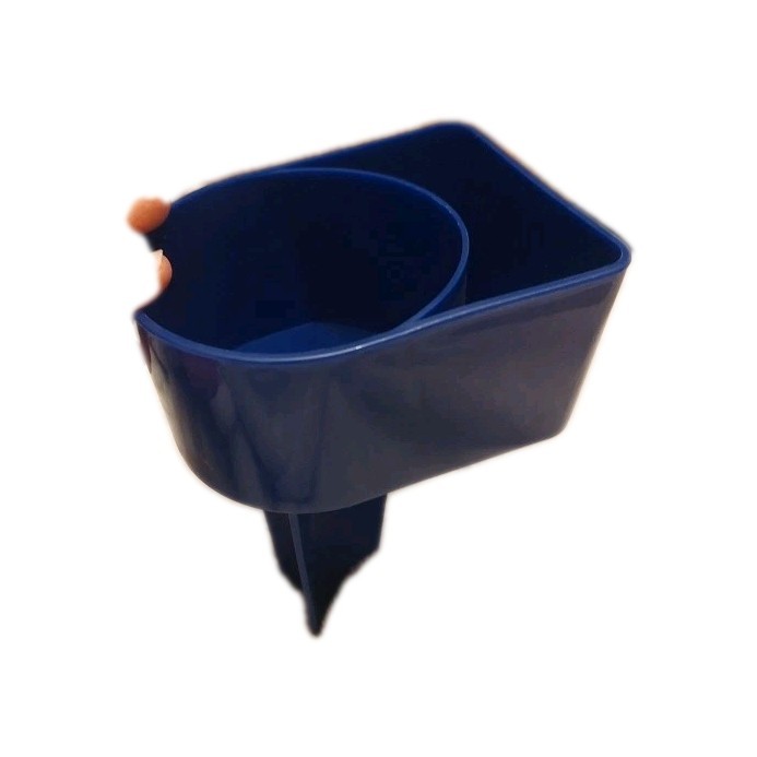 Beach Drink & Phone Holder with Pocket  Sand Spike Cup Organizer Blue
