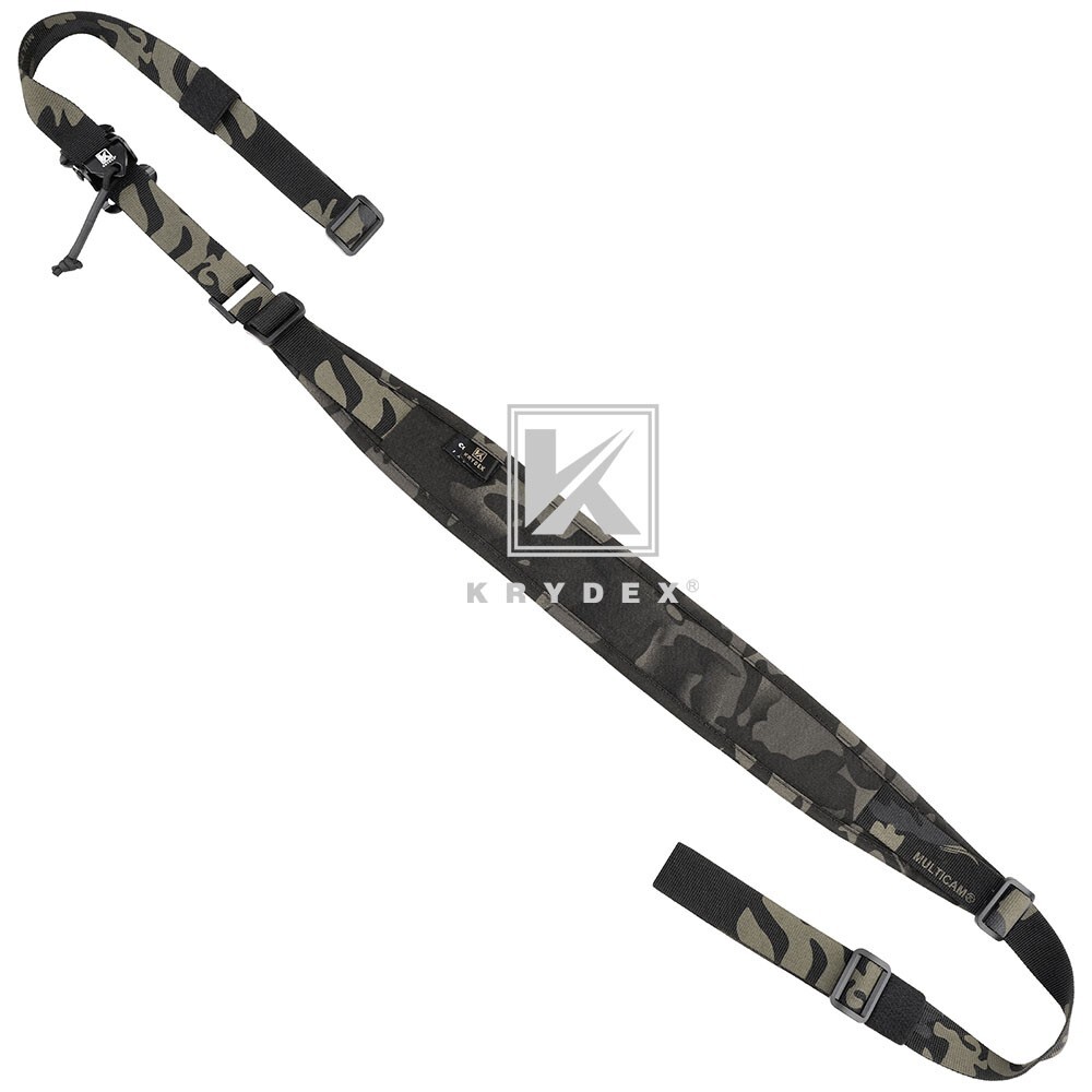 KRYDEX Tactical Sling Strap Modular Slingster Pull Tab 2Point Sling Black Camo