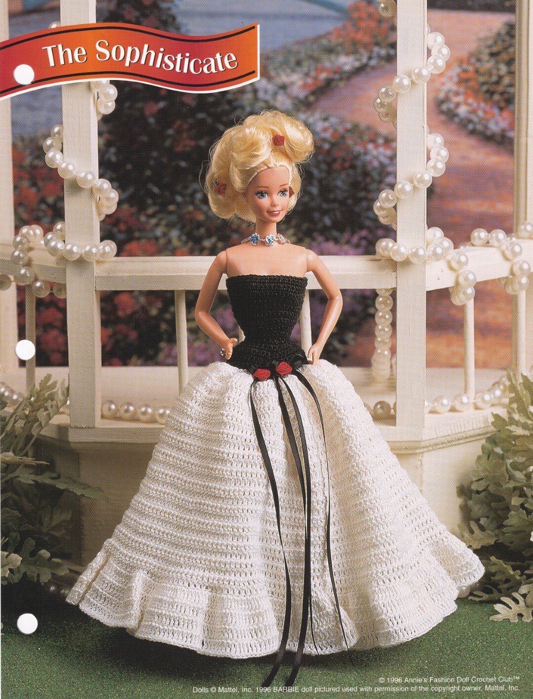 Fashion Doll Crochet Pattern THE SOPHISTICATE Evening Gown Long Dress Strapless