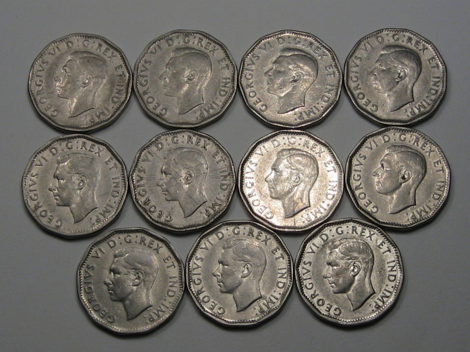 11 Better-Date 1946 Canadian 5 Cent Coins (Part Roll). CANADA.  #25