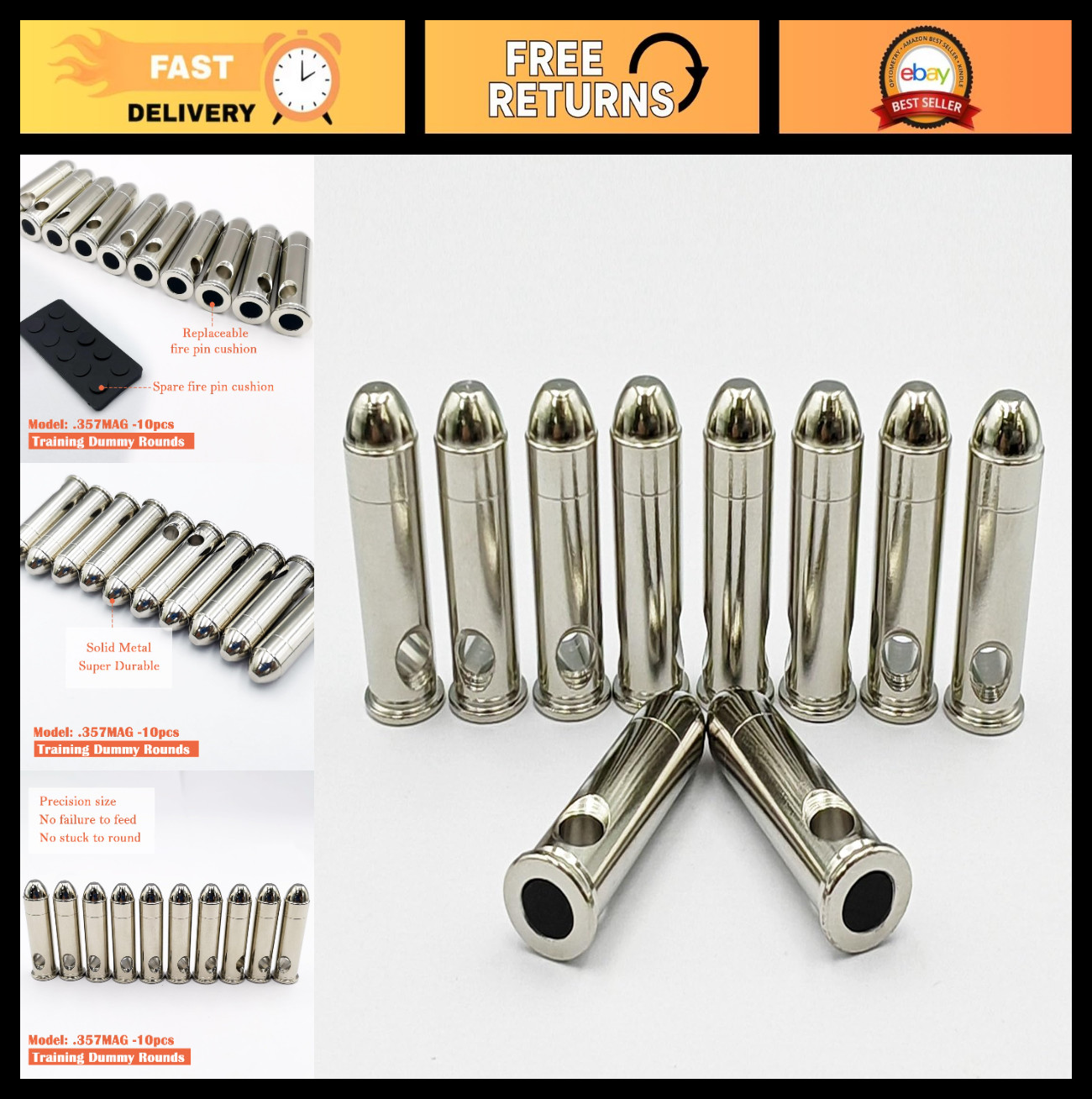 Steel Safety Practice Rounds - Action Trainer Dummy Rounds for Dry Fire Training