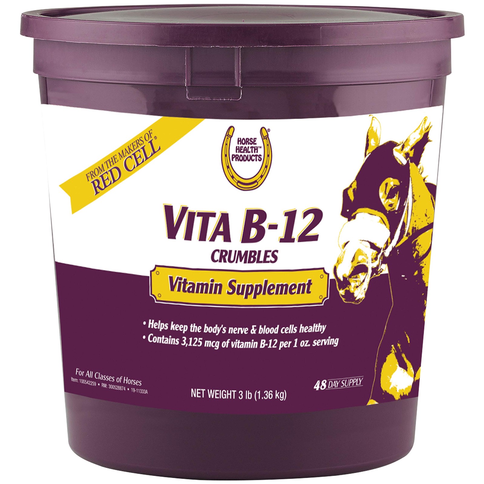 Horse Health Vita B-12 Crumbles 3 pounds, , 48 Day Supply, Multicolored