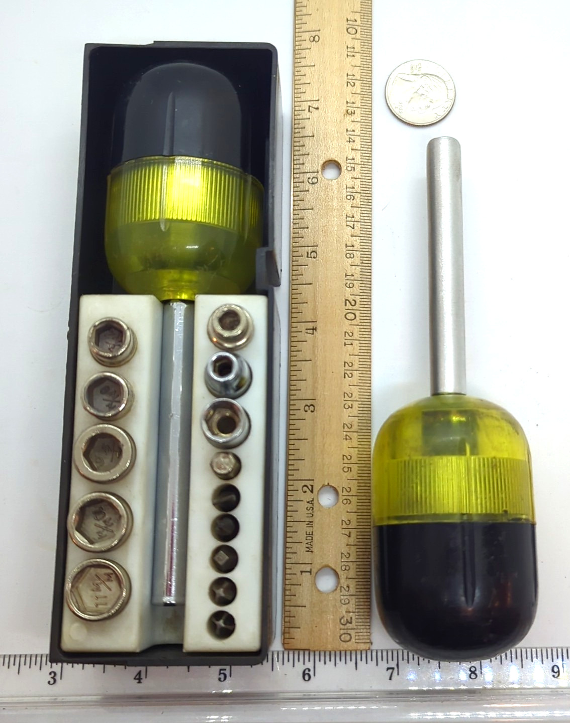 (2) Buffalo Super Driver - Bit & Sockets Ratcheting, 16 pc + Case SD-5 *Vintage*