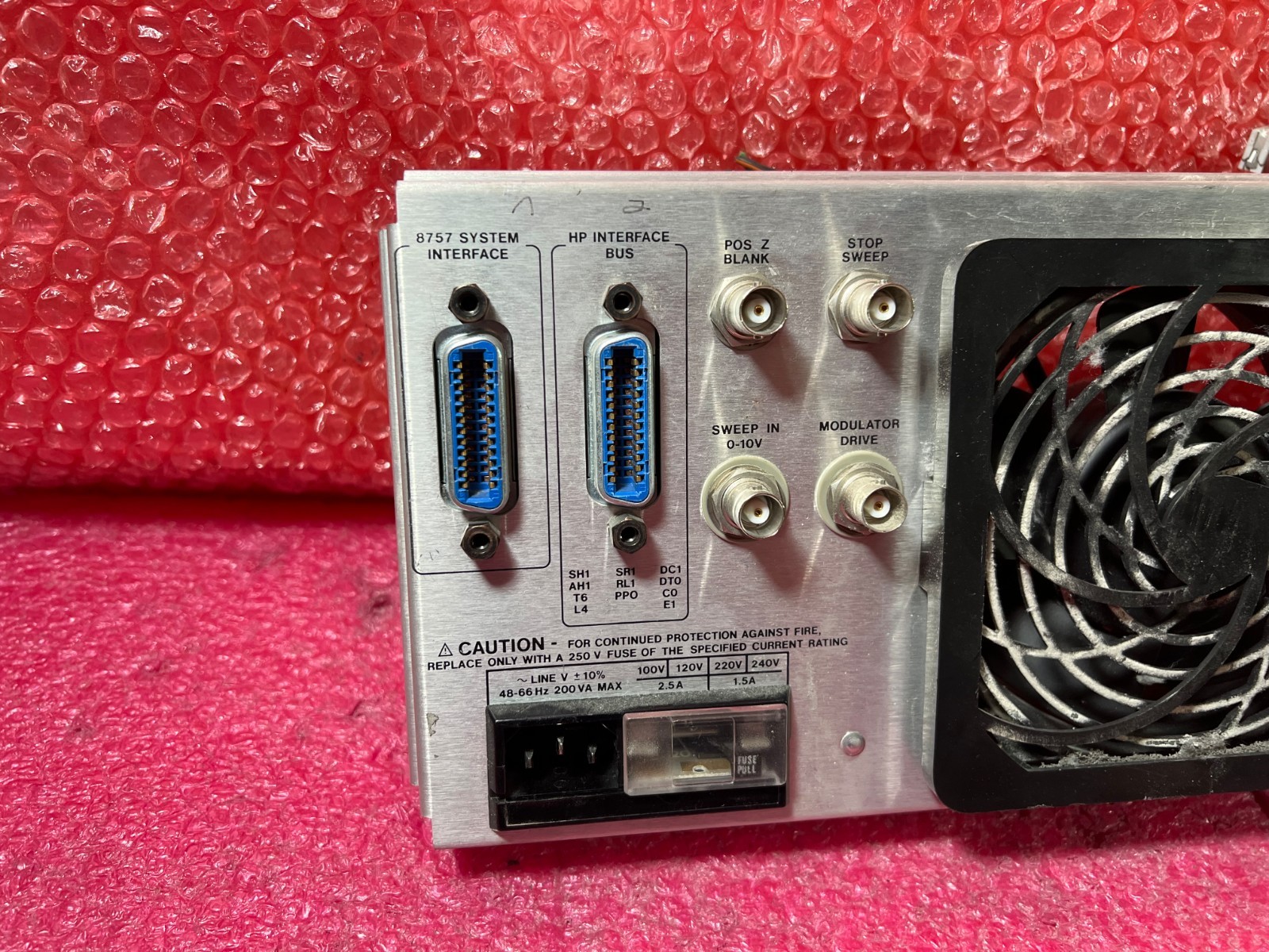 Agilent HP 8757D Scalar Network Analyzer Rear Panel