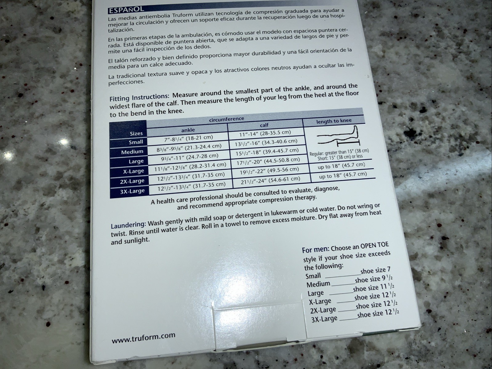 Truform Below Knee Thrombo Embolic Deterrent 18 mmHG Compression BEIGE Stocking