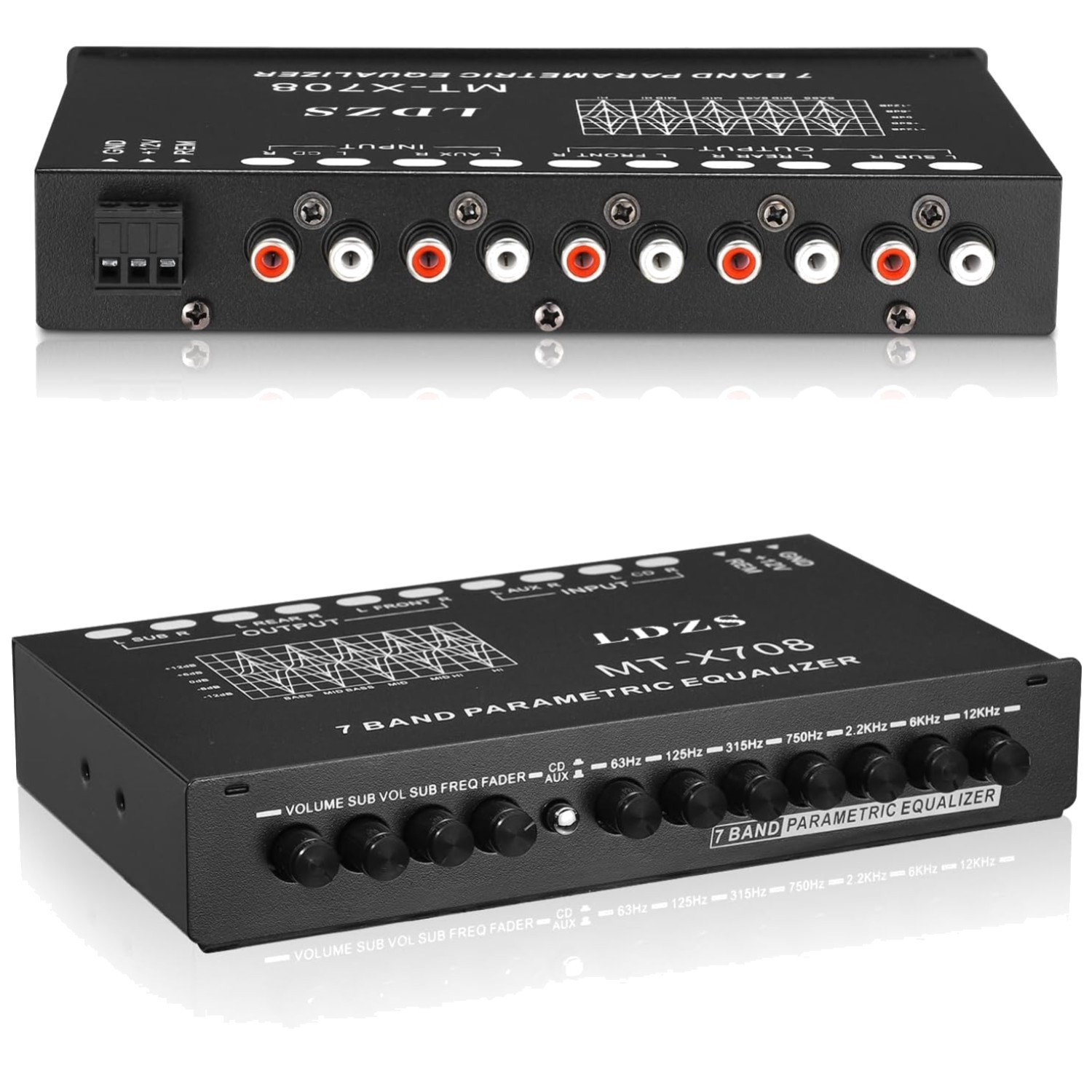 Adjustable 7-Band Car Equalizer with Front/Rear Output