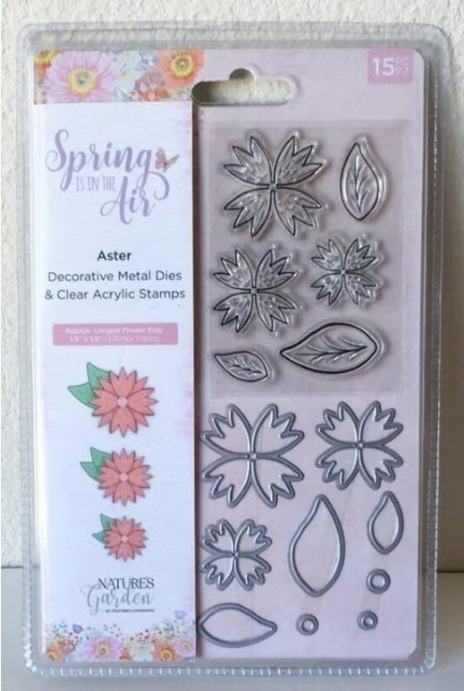 Crafters Companion Spring Is In The Air ASTER Stamp And Die Nature's Garden