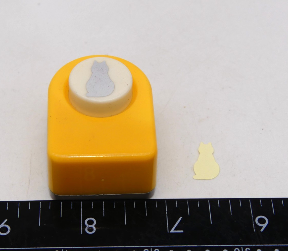 Vintage Metal Cat Pretty Punch Craft Paper Puncher Japan Carl