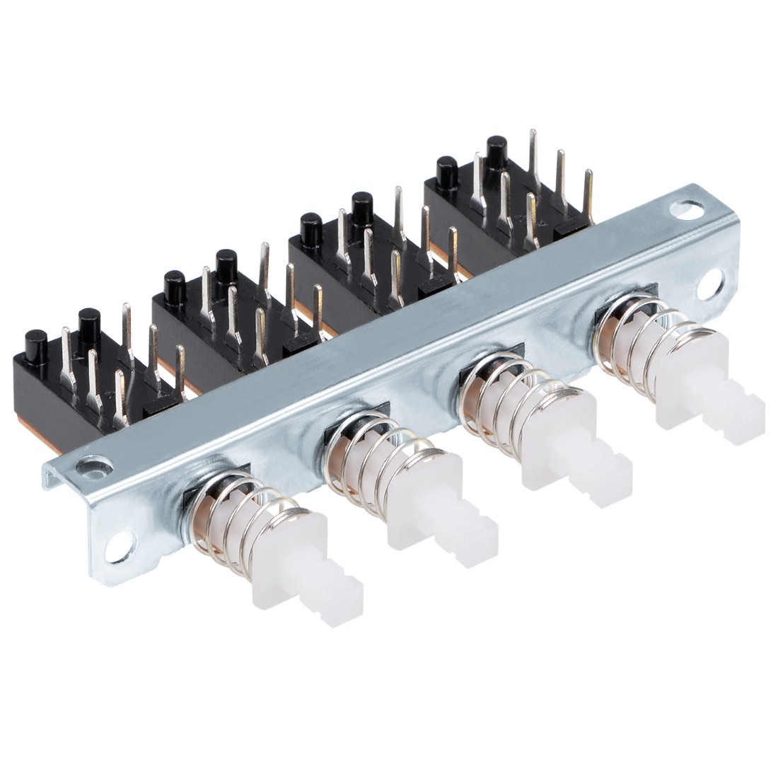 1Pcs Interlock Push Button Switch Piano Type DPDT 6 Pin 4 Row