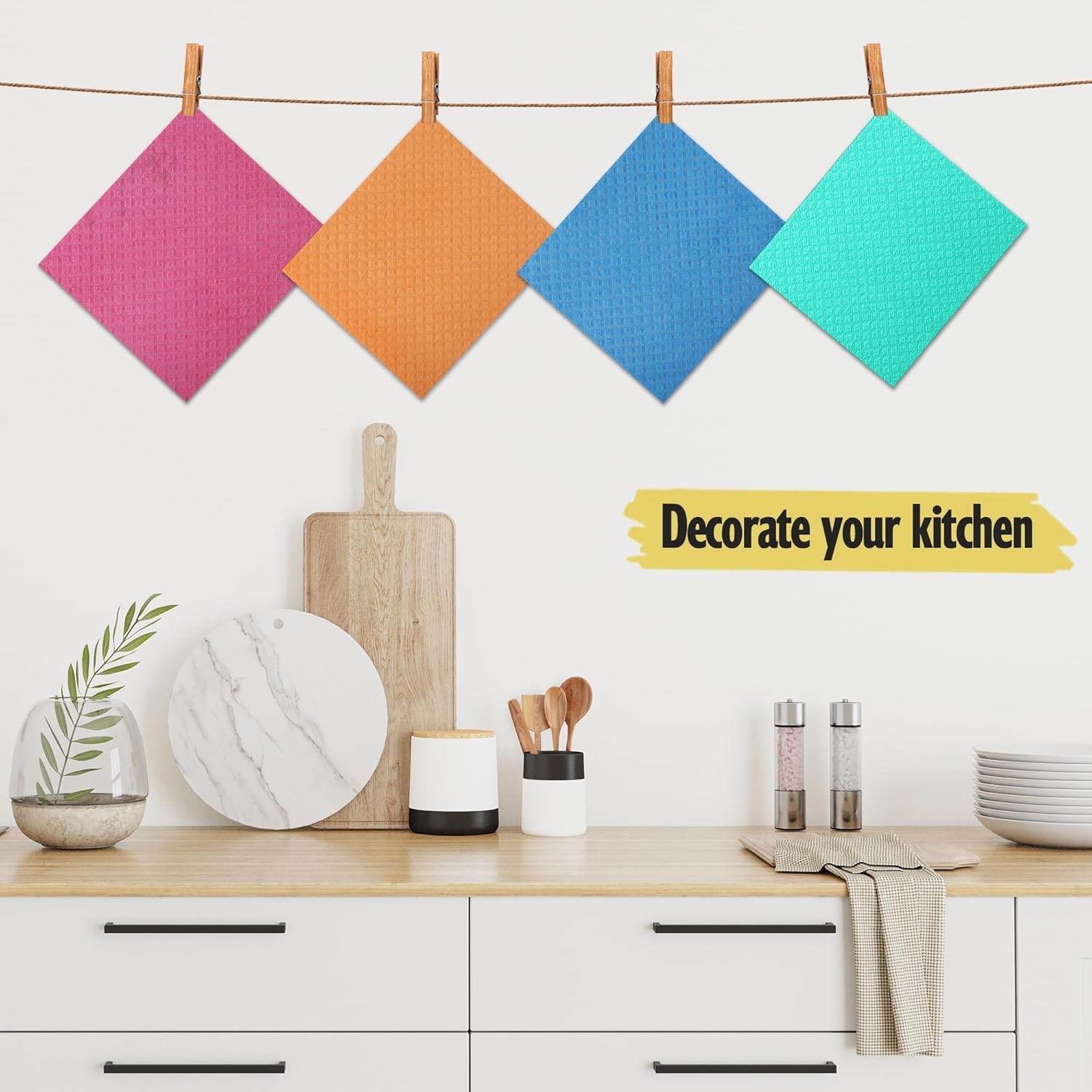 10 Pack Reusable Kitchen Dishcloths - Ultra Absorbent Dish Towels for Washing
