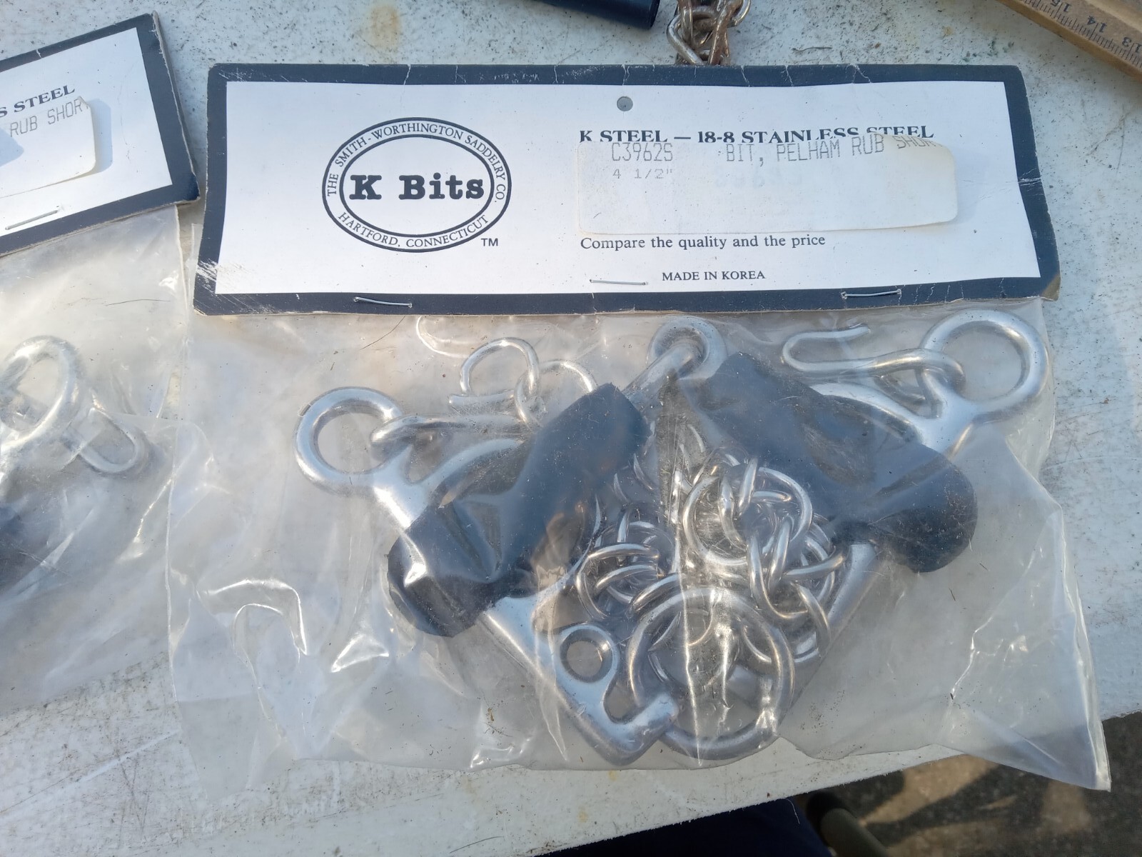 New loose  cheek Pelham bit rubber snaffle mouth stainless steel 4 1/2