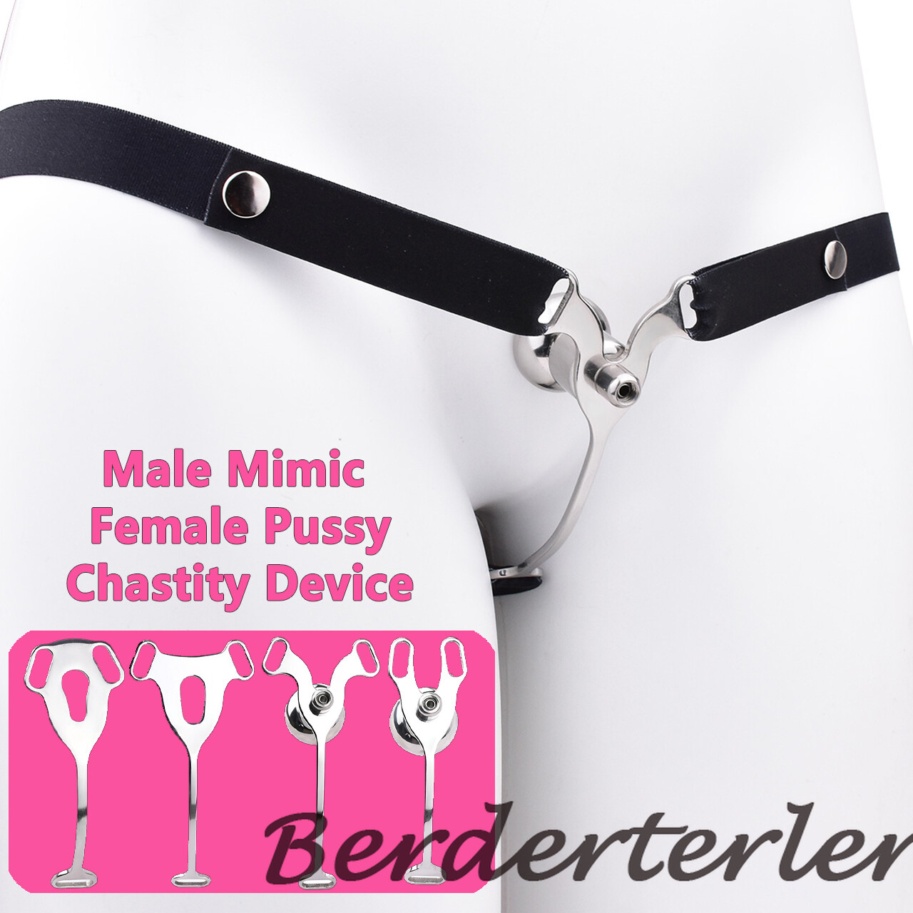 BDSM Sissy Inverted Male Chastity Cage&Elastic Belt Negative Cages Chastity Belt