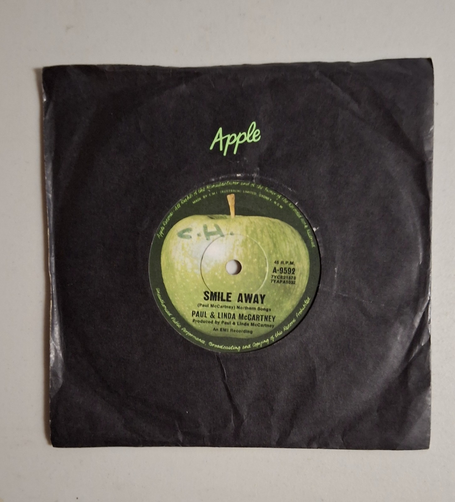 Paul & Linda McCartney - Eat At Home / Smile Away 7" 45rpm Vinyl 1971