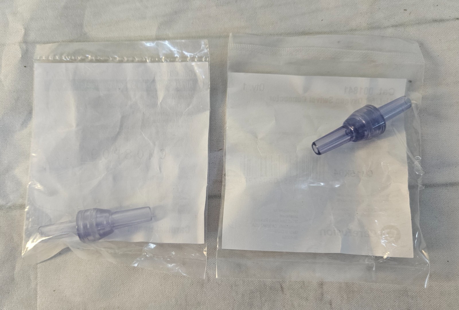 NIP Pair AirLife Oxygen Swivel Connectors 001841 Male/Male