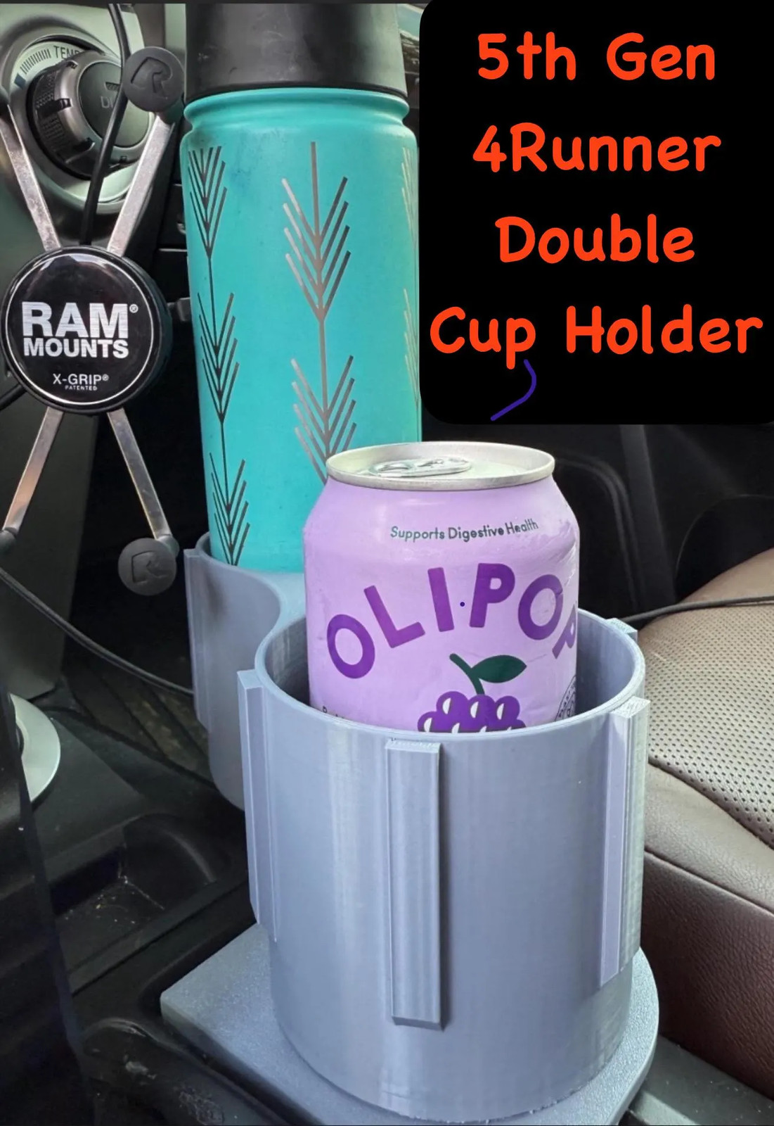 4Runner Double Cup Holder Insert: 5th Gen Toyota (2010-2024) PETG, the Original