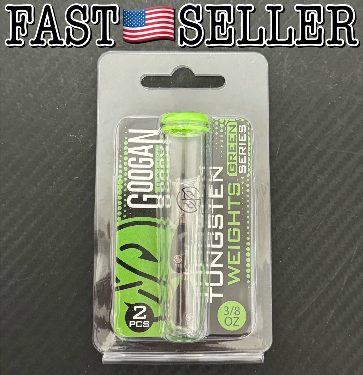 2-Pack Googan Squad Green Series Tungsten Dropshot Weights Fishing Sinkers 3/8oz