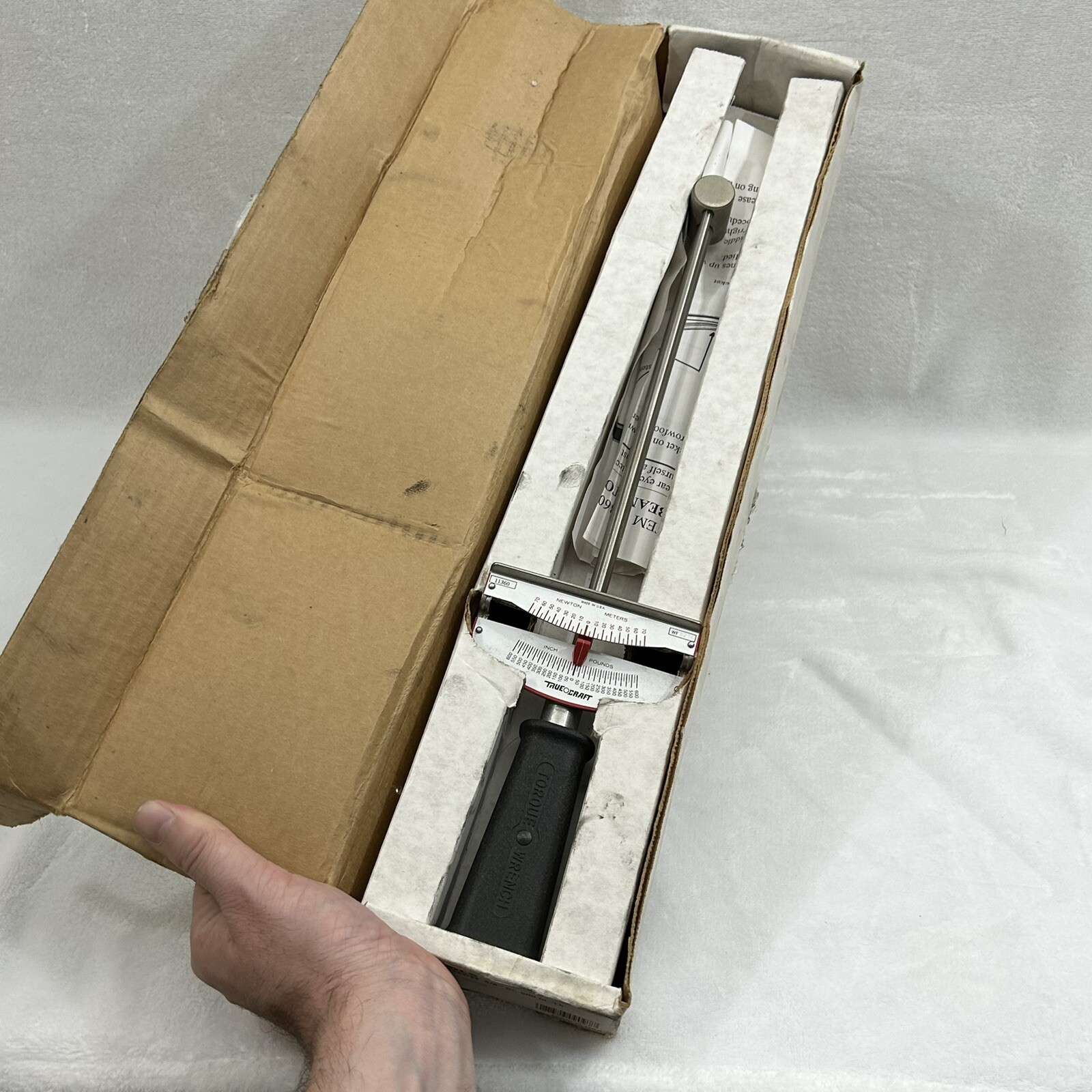 Vintage True Craft Rental Tools Round Beam Torque Wrench 3/8” Dr. 600 in.-lbs