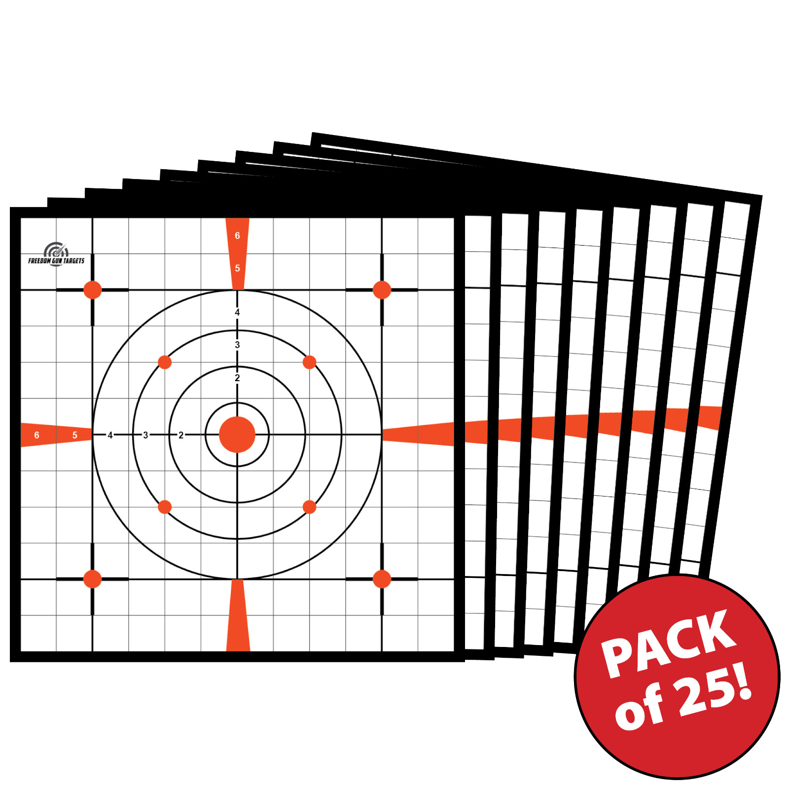 25 Paper Shooting Target Gun Range Rifle Pistol Handgun Rifle Sighting 13x13