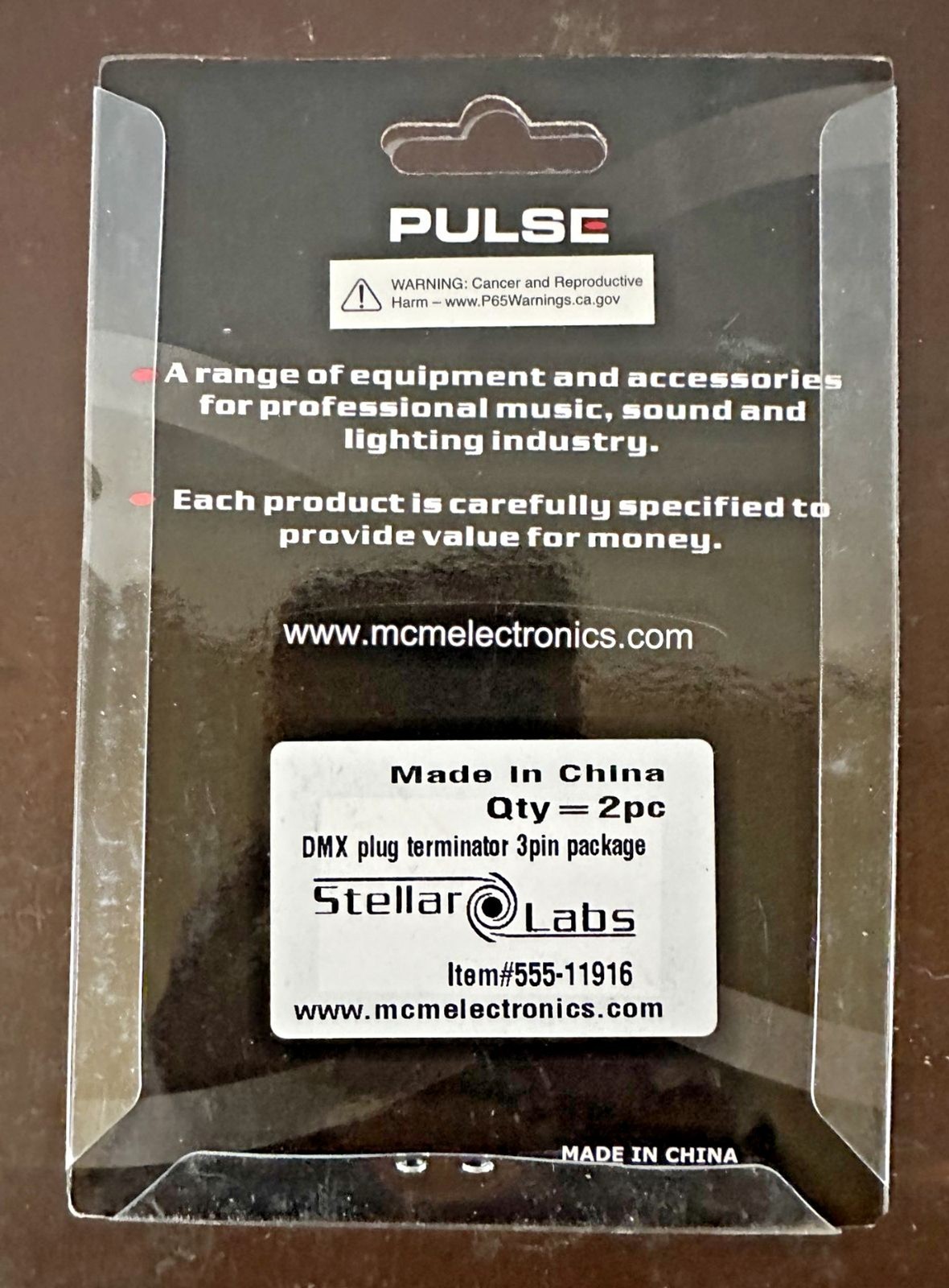 Pulsc DMX Terminator Plug 3-Pin – Lighting Control Signal Cap End Package