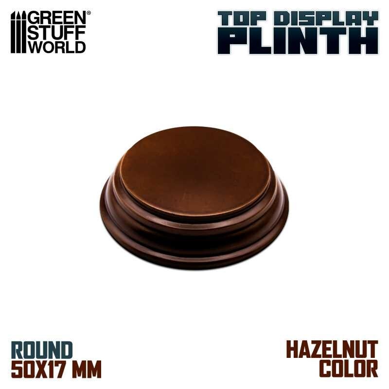 Round Wood display bases 5x5 cm - Hazelnut - mdf wood scenery figures exhibition
